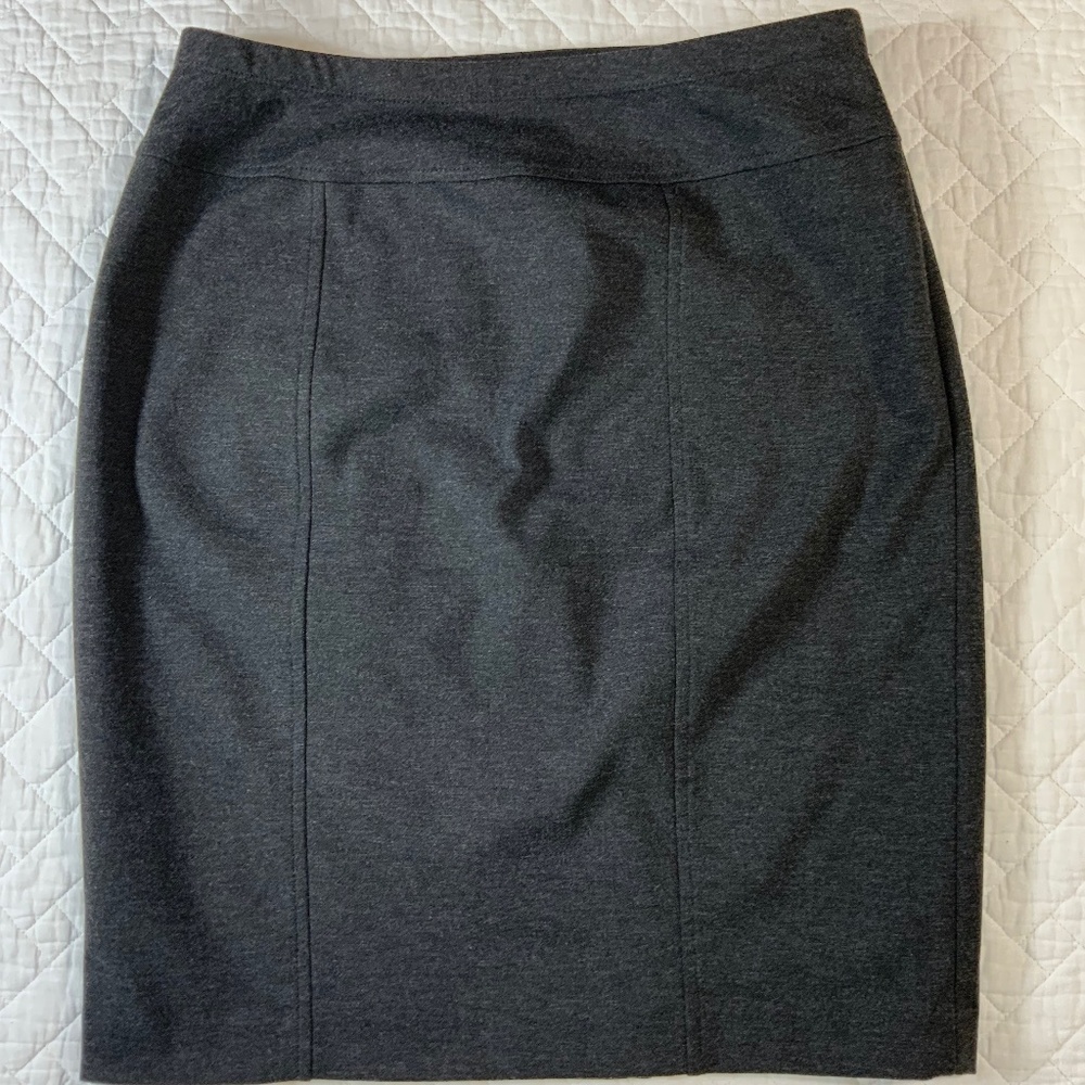 Ellen Tracy Charcoal Gray Pencil Skirt – Size M – Polyester Blend – (F30)